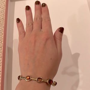 9 stones vintage bracelet size M/L orange/brown